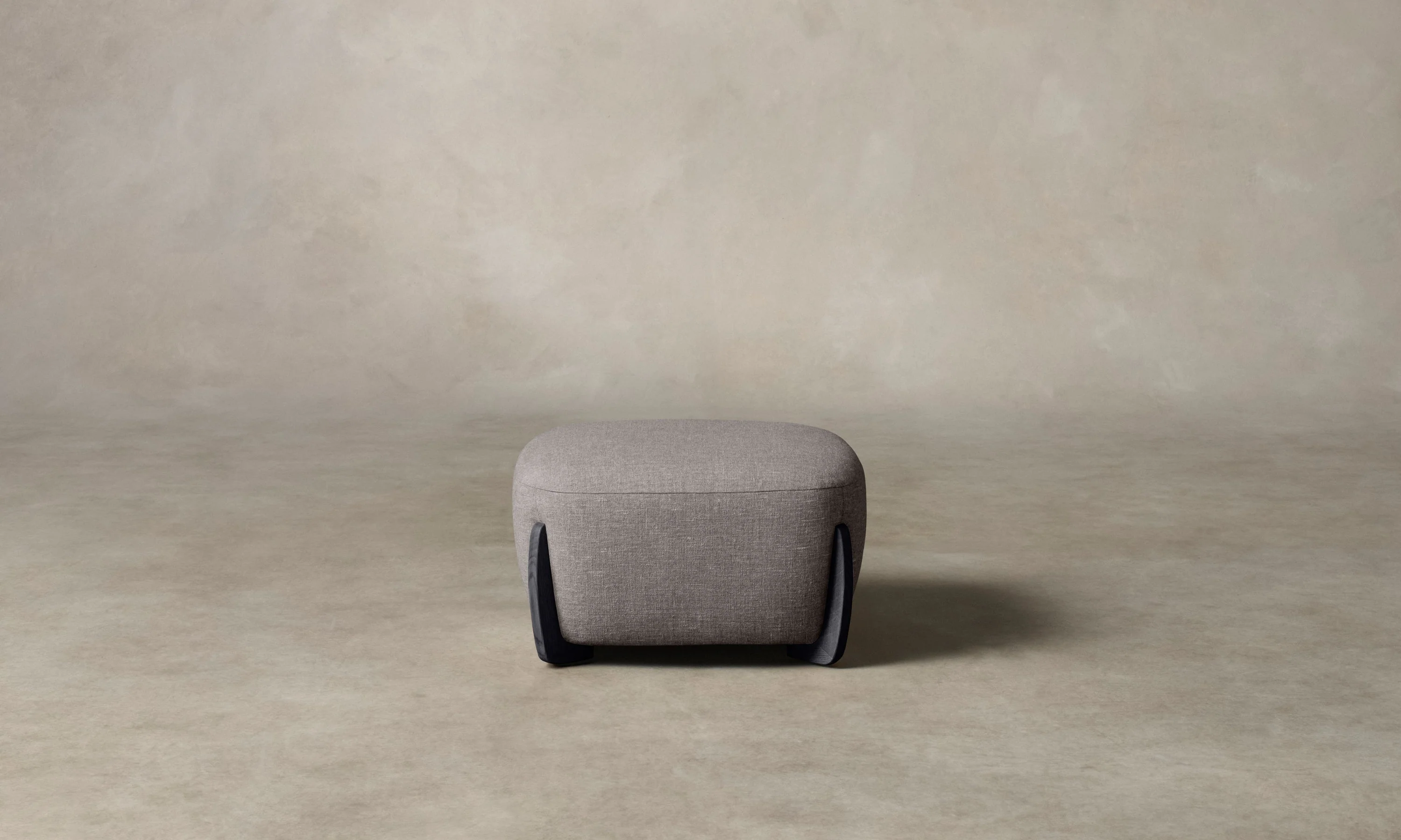 The Vera Ottoman - Heritage Belgian Linen Agate - Image 2