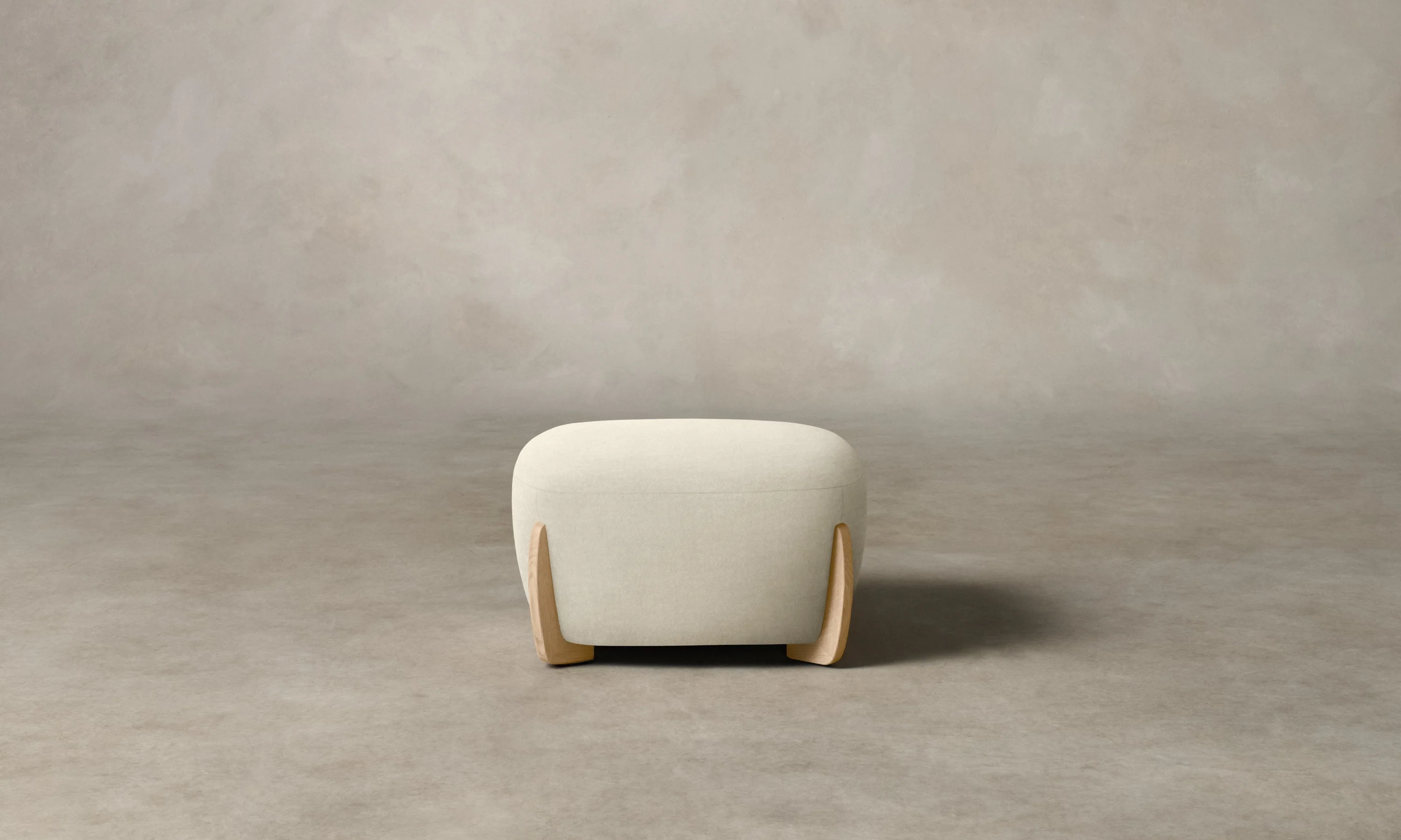 The Vera Ottoman - Marled Alpaca Velvet Porcelain