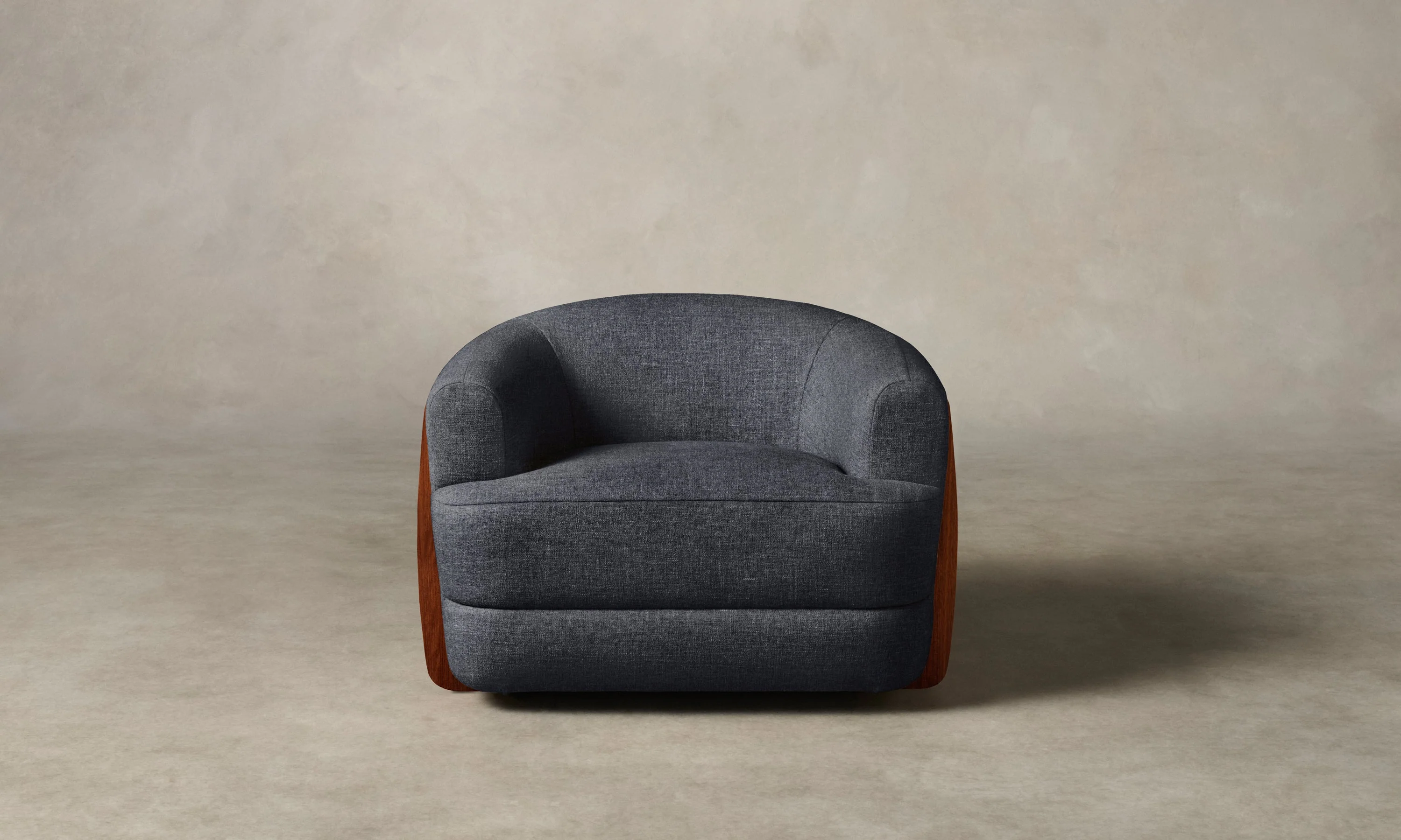 The Vera Swivel Chair - Heritage Belgian Linen Lake - Image 4