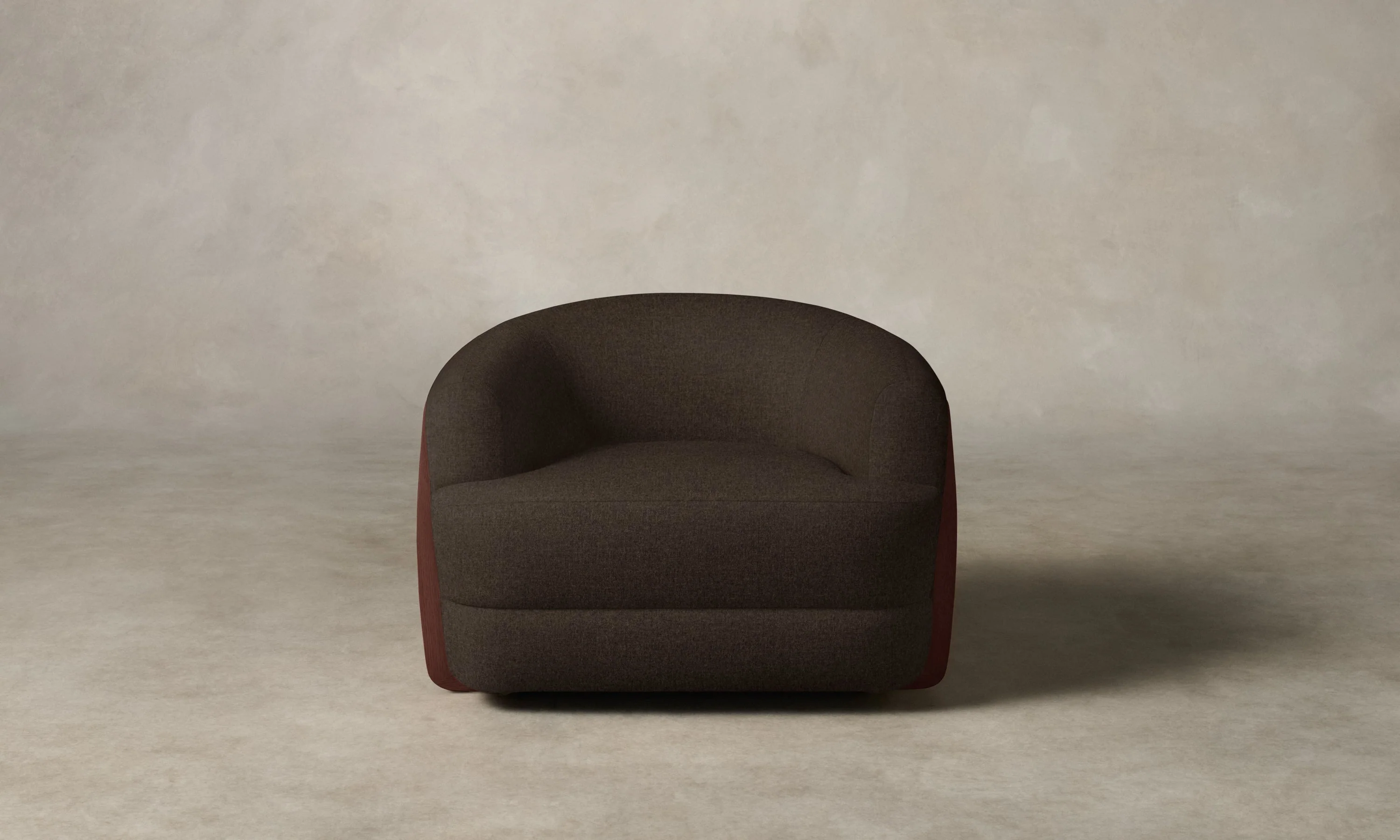 The Vera Swivel Chair - Italian Brushed Wool Cocoa - Image 4