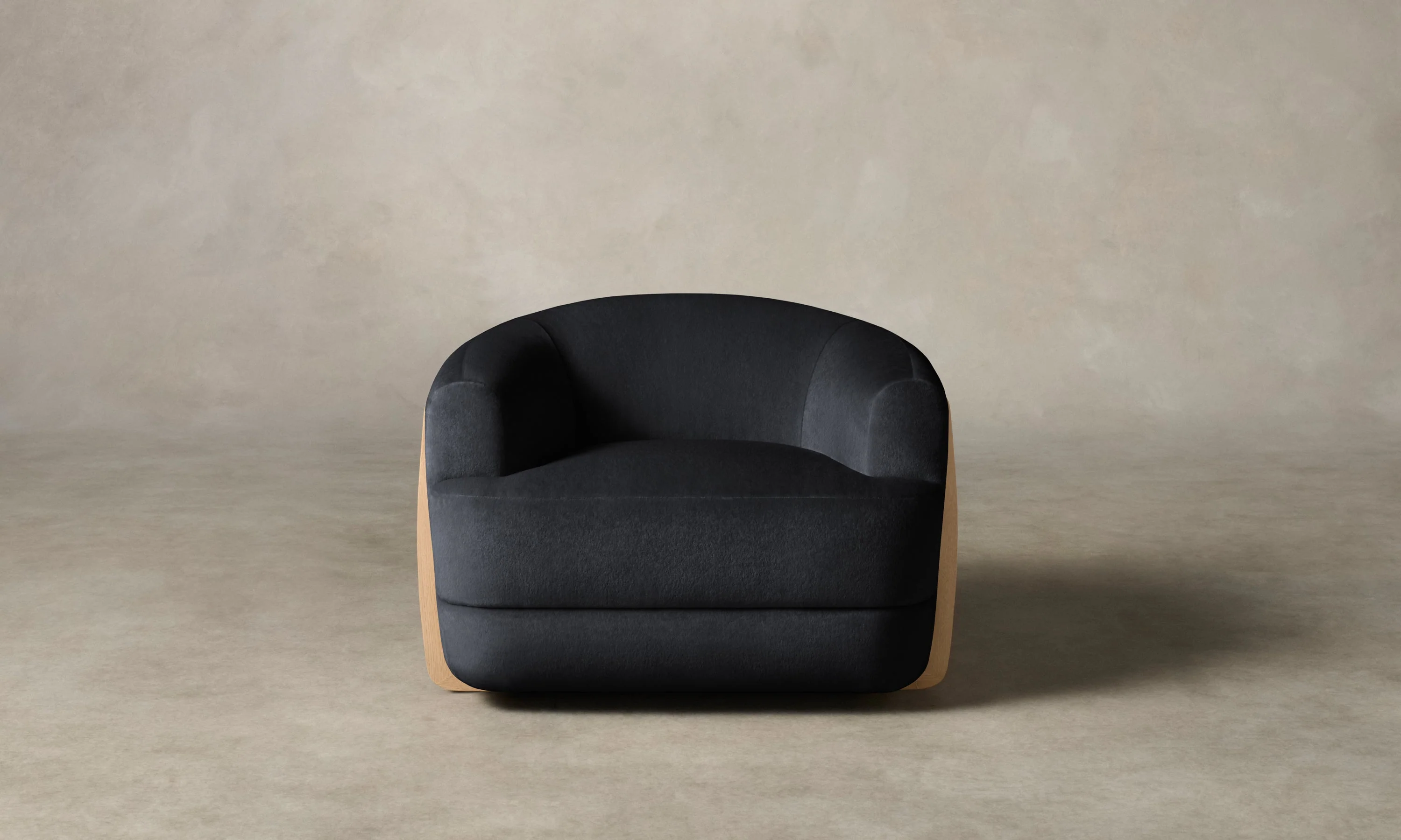 The Vera Swivel Chair - Marled Alpaca Velvet Nightfall
