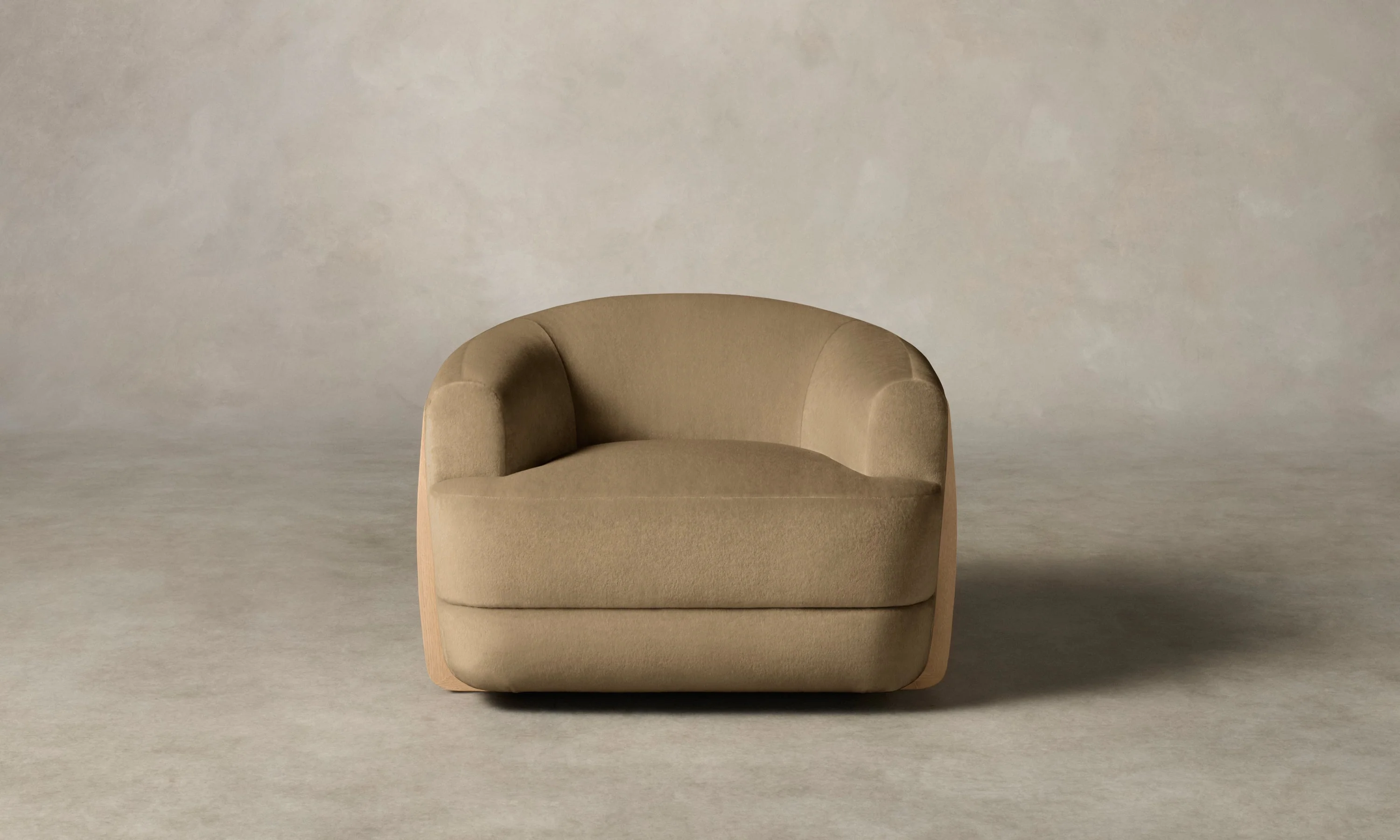 The Vera Swivel Chair - Mohair Almond