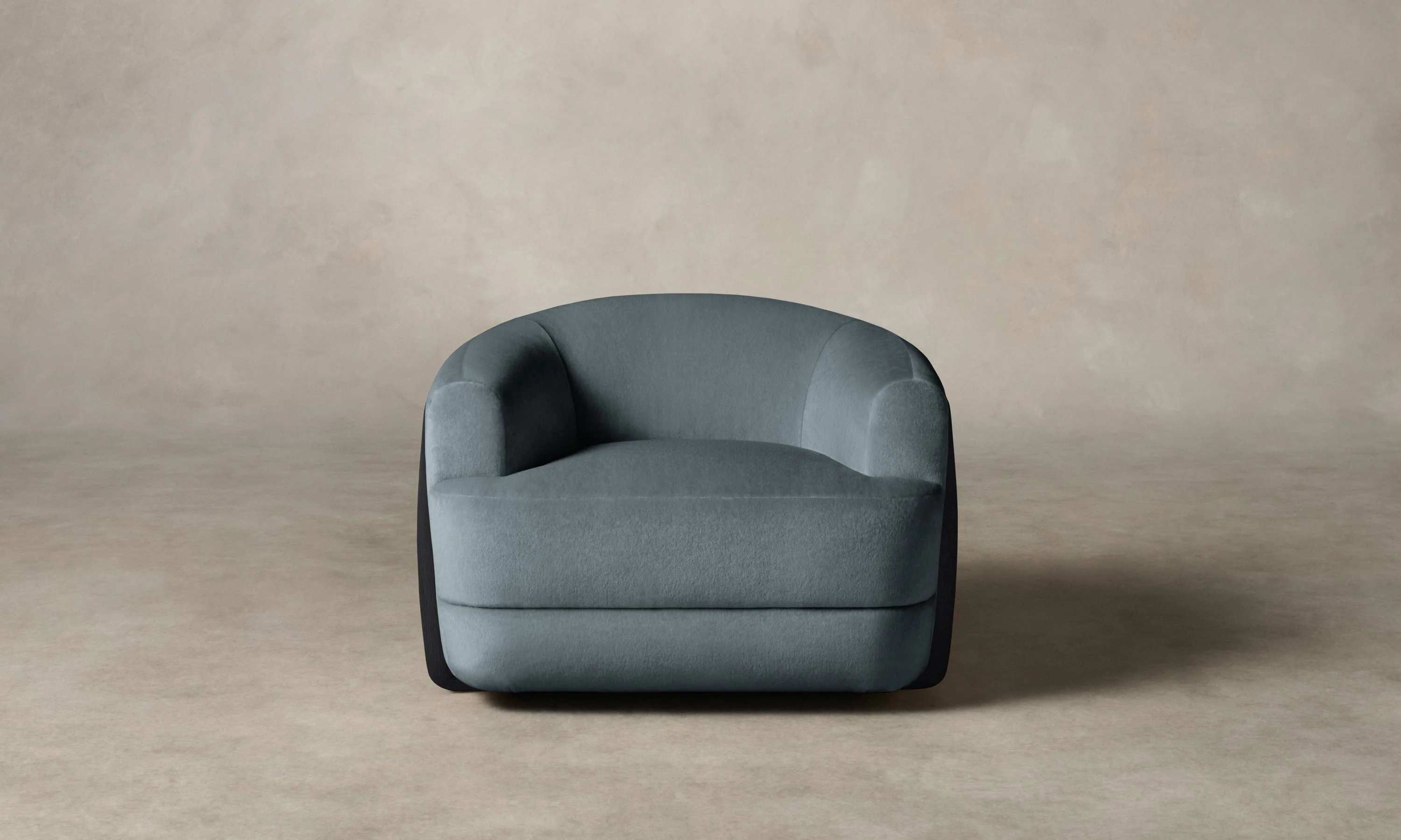 The Vera Swivel Chair - Mohair Slate Blue - Image 2