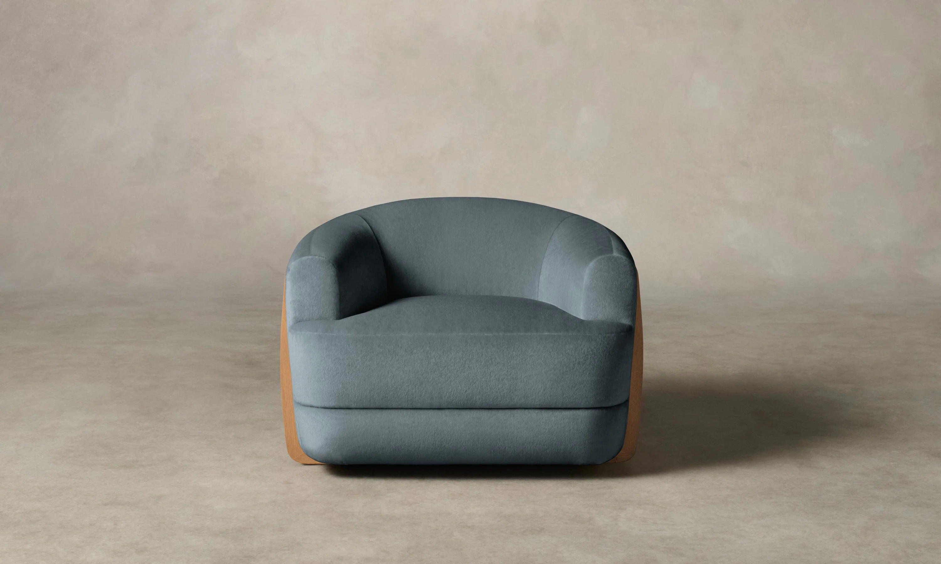 The Vera Swivel Chair - Mohair Slate Blue - Image 3