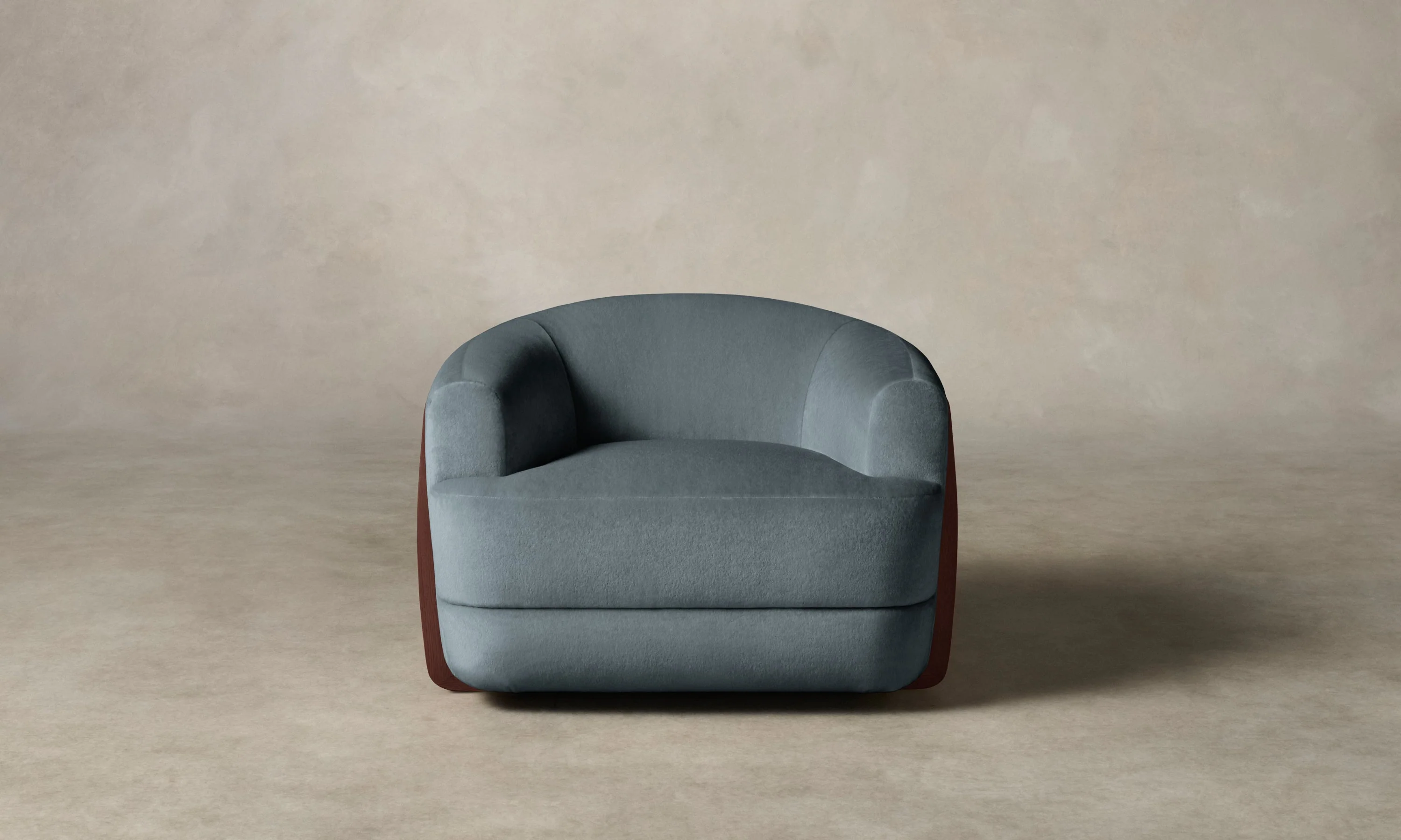 The Vera Swivel Chair - Mohair Slate Blue - Image 4