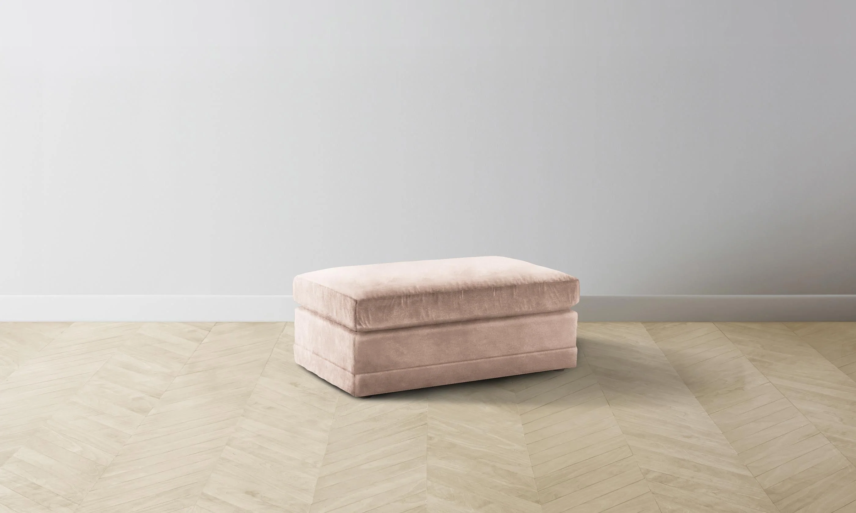 The Warren Ottoman - Performance Velvet Blossom