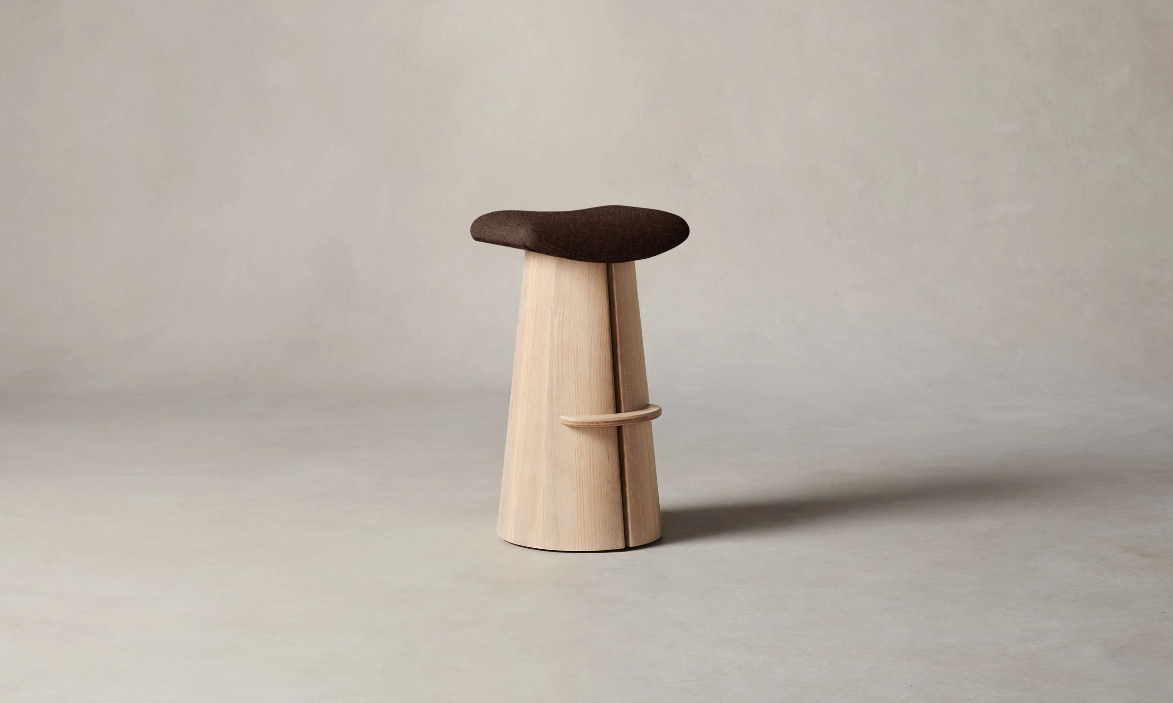 The Weston Bar & Counter Stool - Italian Brushed Wool Cocoa
