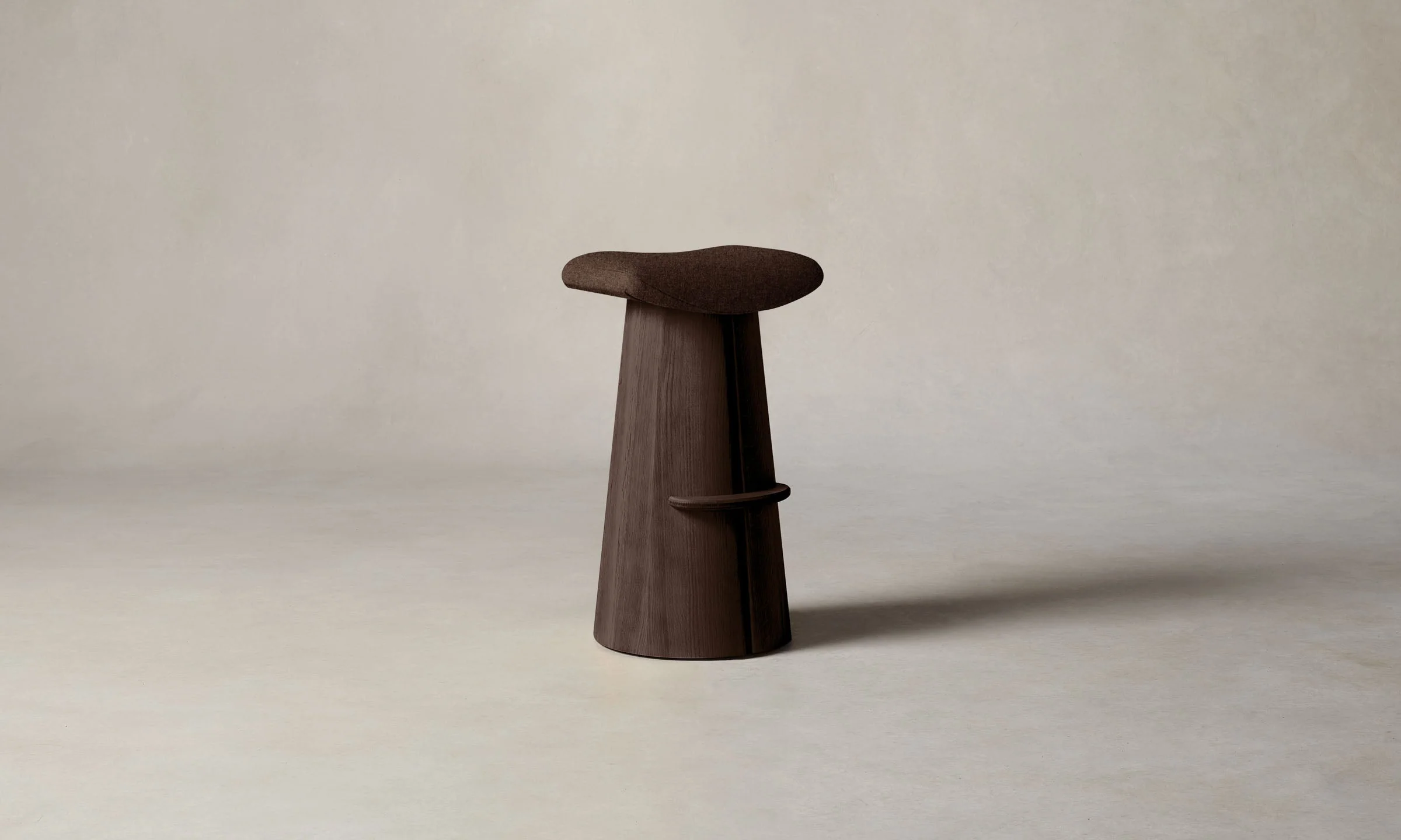 The Weston Bar & Counter Stool - Italian Brushed Wool Cocoa - Image 2