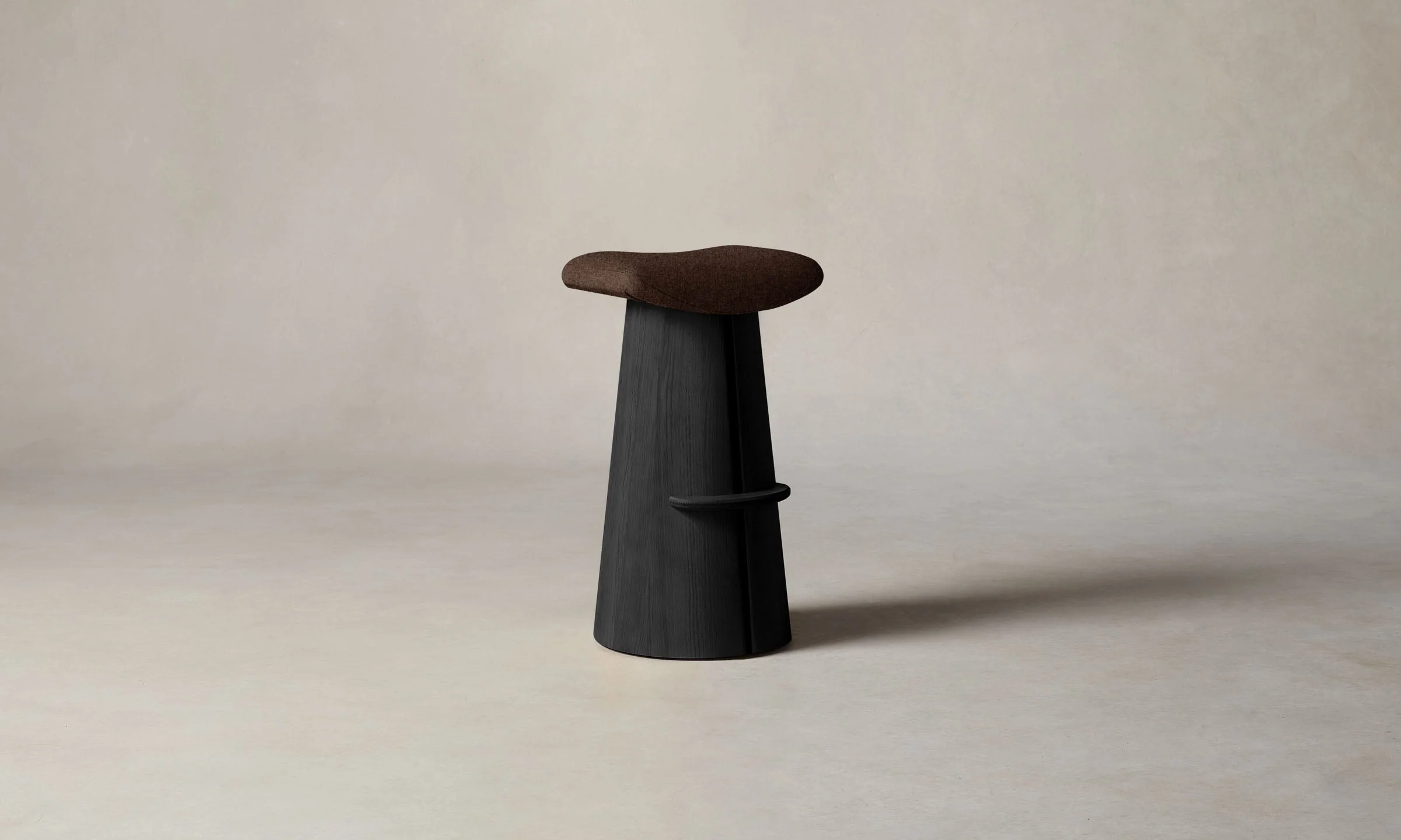 The Weston Bar & Counter Stool - Italian Brushed Wool Cocoa - Image 3