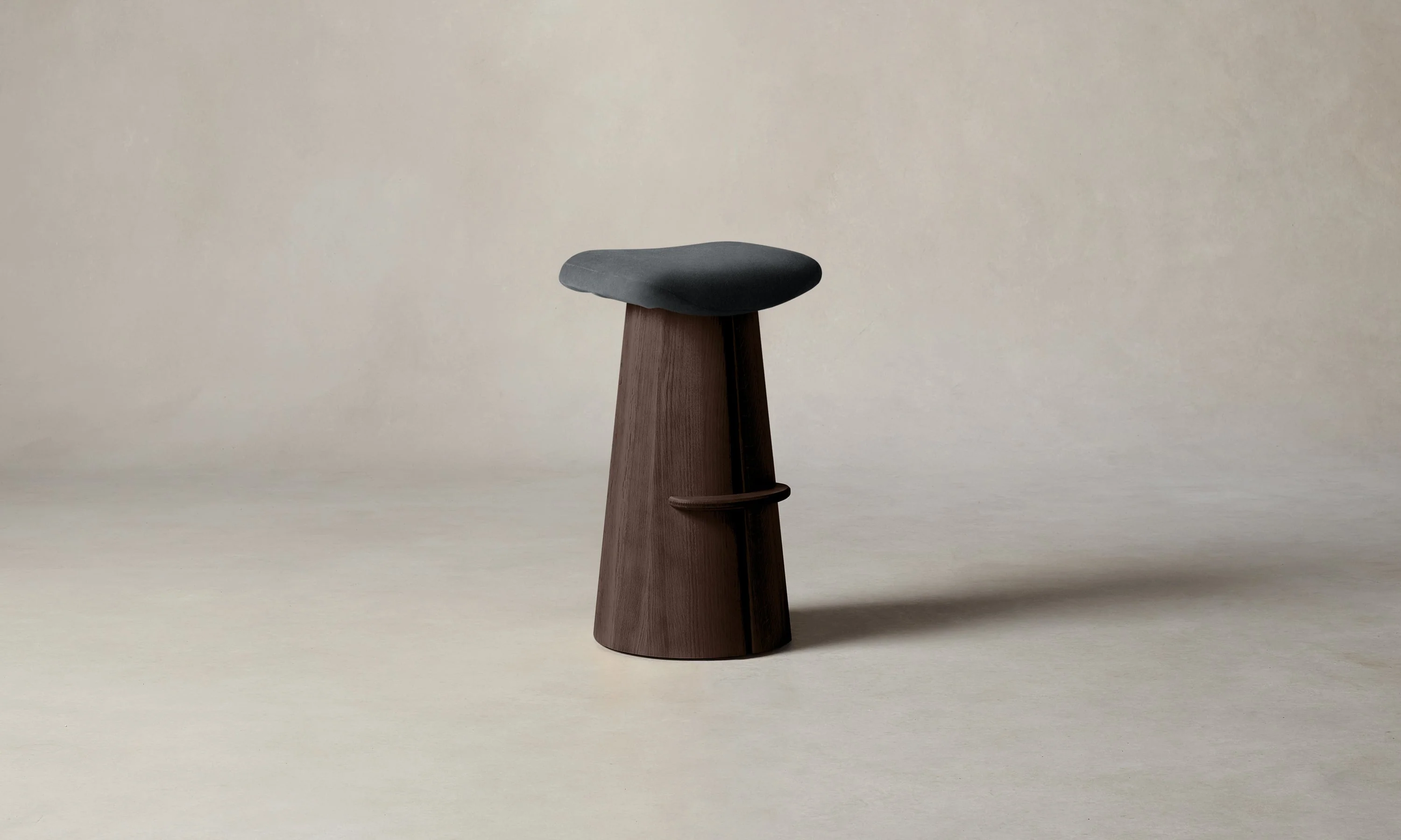 The Weston Bar & Counter Stool - Marled Alpaca Velvet Basalt - Image 2
