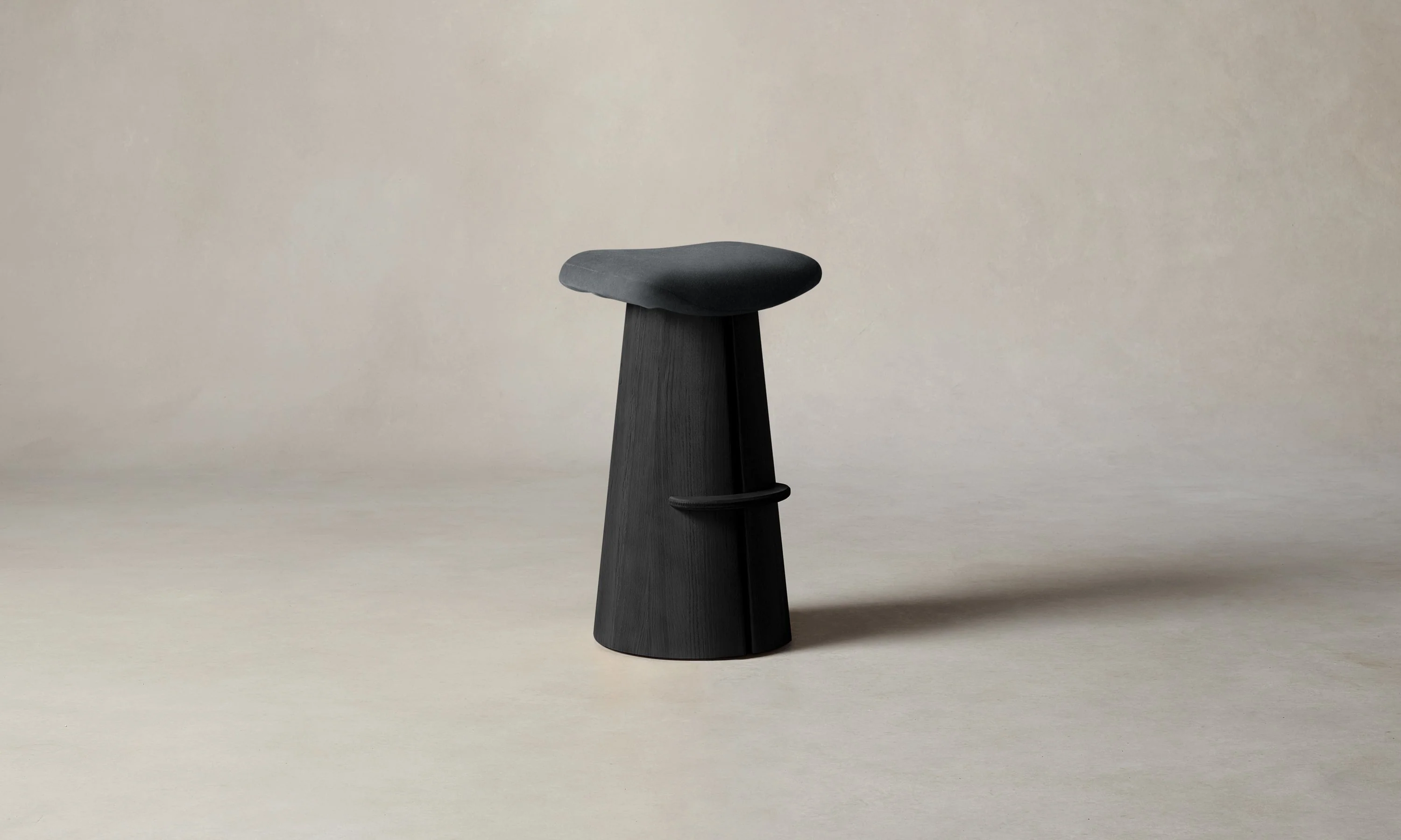 The Weston Bar & Counter Stool - Marled Alpaca Velvet Basalt - Image 3