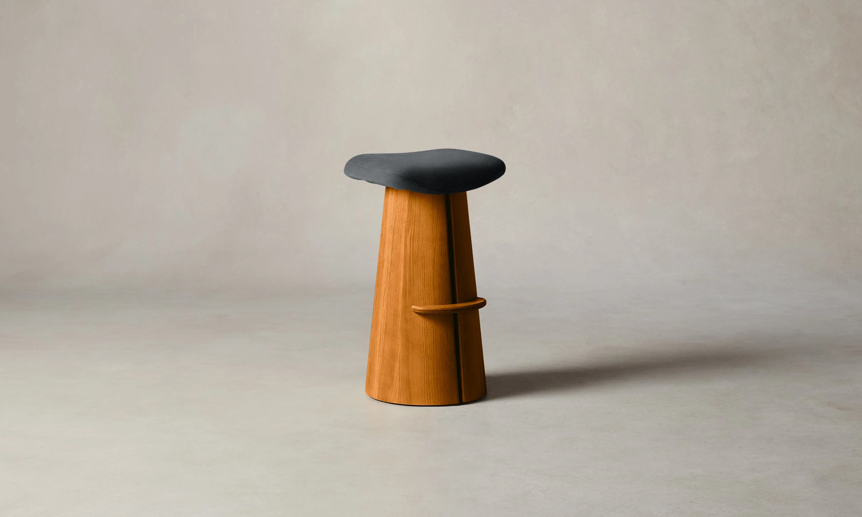 The Weston Bar & Counter Stool - Marled Alpaca Velvet Basalt - Image 4
