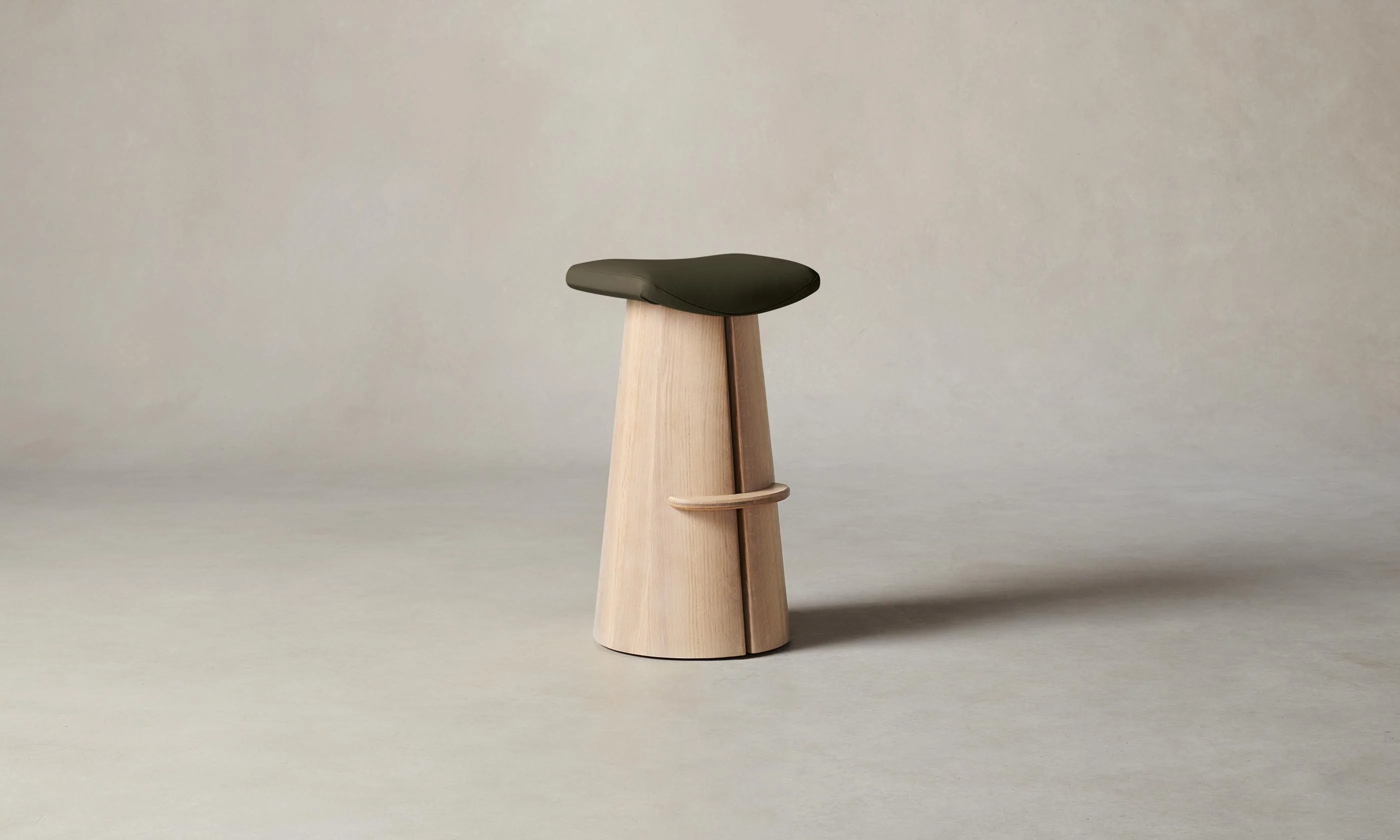The Weston Bar & Counter Stool - Pebbled Leather Truffle