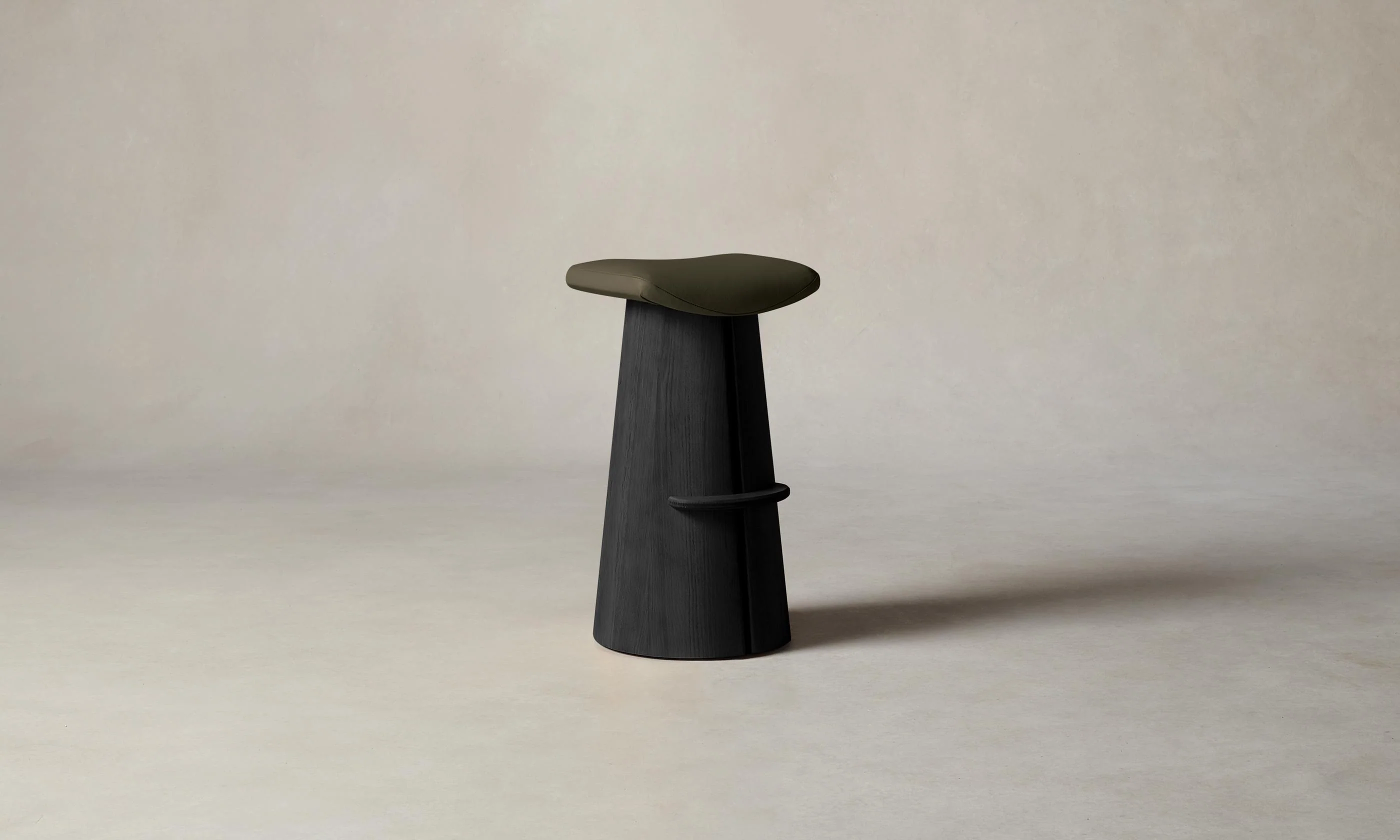 The Weston Bar & Counter Stool - Pebbled Leather Truffle - Image 3
