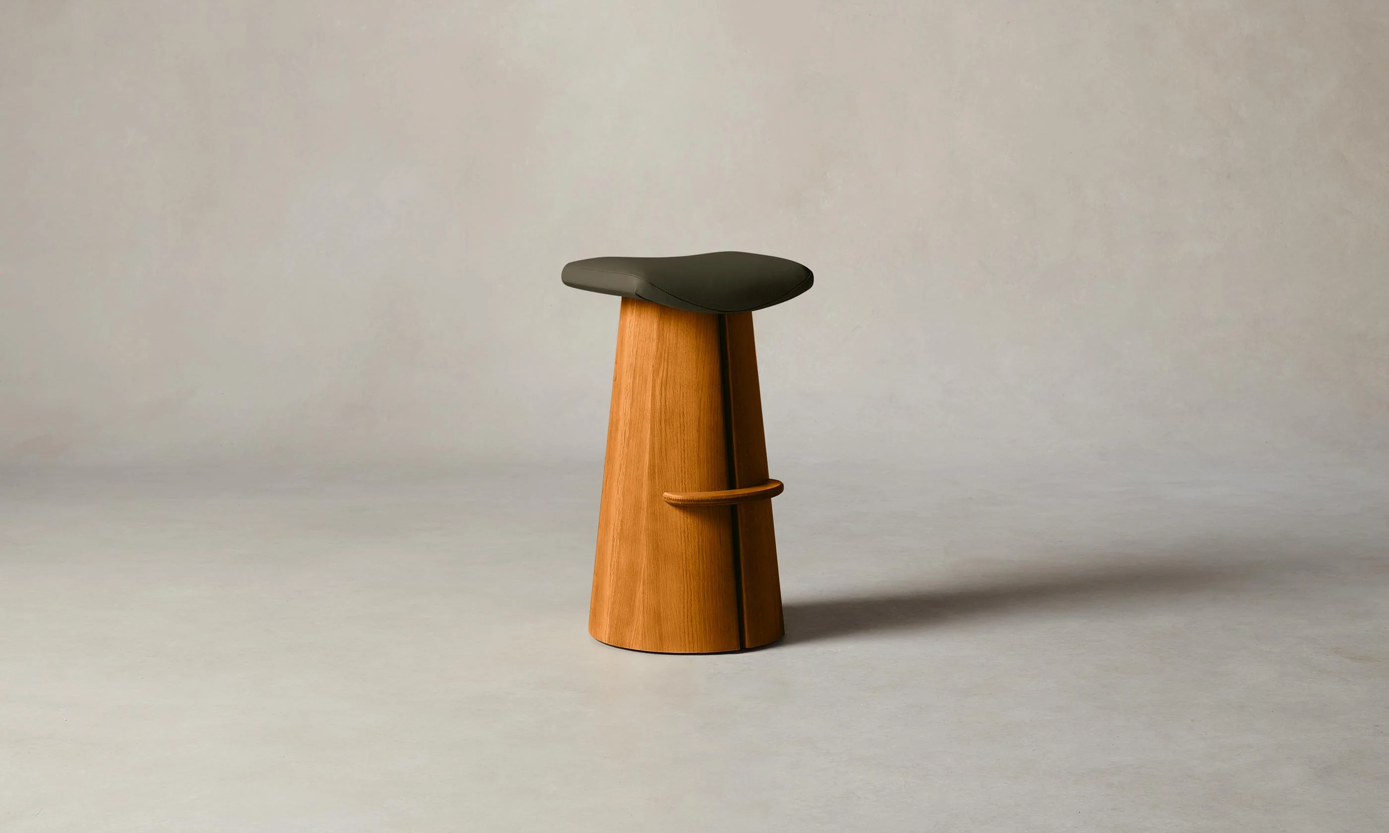 The Weston Bar & Counter Stool - Pebbled Leather Truffle - Image 4